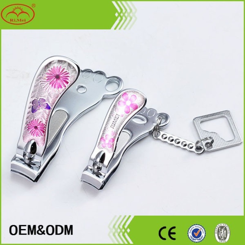 Nail Clipper Set Manufacturer - Cute Pink Foot Shape Finger Toe with Keychain
