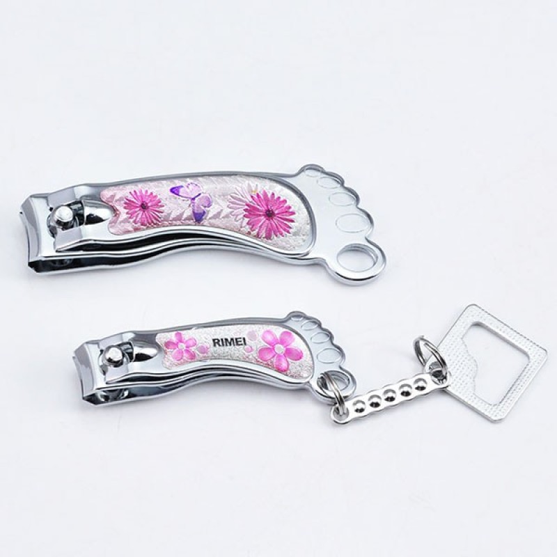 Nail Clipper Set Manufacturer - Cute Pink Foot Shape Finger Toe with Keychain