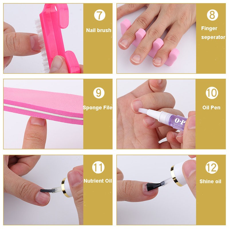Acrylic Nail Kit Manufacturer - DIY Liquid Glitter Powder File Brush Tips