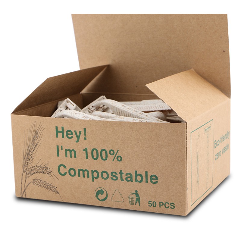 Eyebrow Trimmer Manufacturer - Two-Layer Blade Wheat Card Pole Compostable Disposable