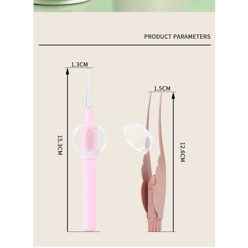 Ear Cleaner Kit Manufacturer - 2 Pcs Lighted Magnifier Wax Removal Spoon Tweezers