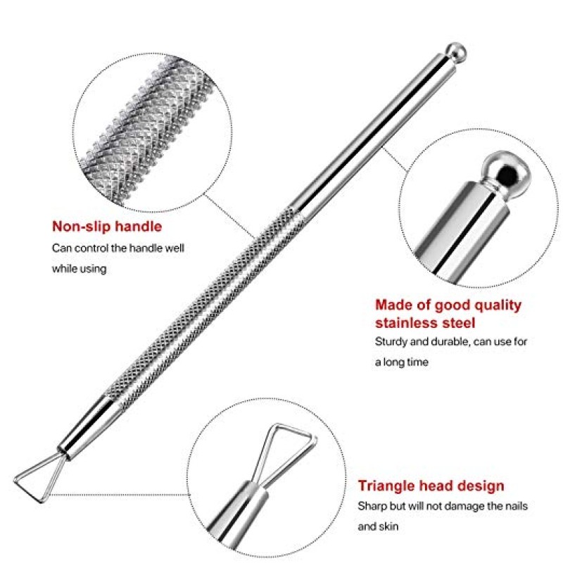 Cuticle Remover Set Manufacturer - 2pcs Stainless Steel Pusher Nail Art Tool
