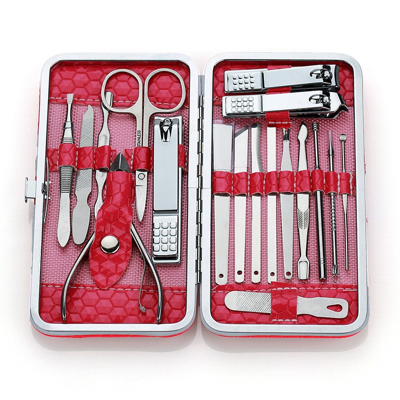 Manicure Set Manufacturer - 18pcs Travel Nail Clippers Grooming Hygiene Tool Kit
