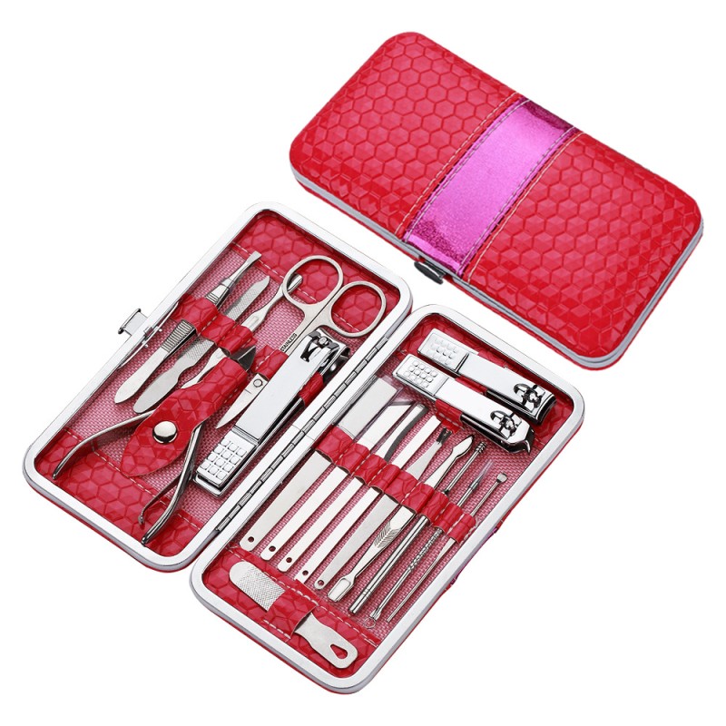 Manicure Set Manufacturer - 18pcs Travel Nail Clippers Grooming Hygiene Tool Kit