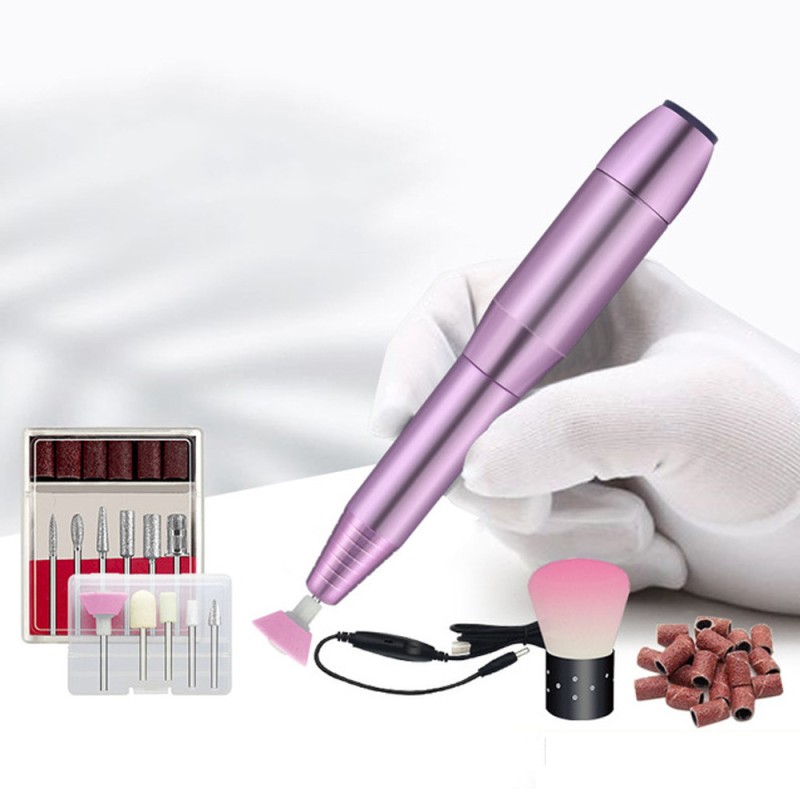 Electric Nail Drill Manufacturer - Mini Portable USB Metal Nail Polisher Pen
