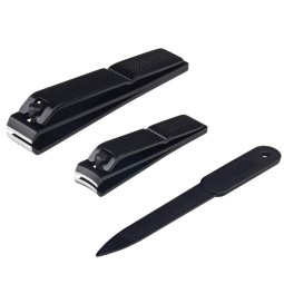 Nail Clipper Set Manufacturer - 3 PCS Hot Selling Black Stainless Steel Large Cutter