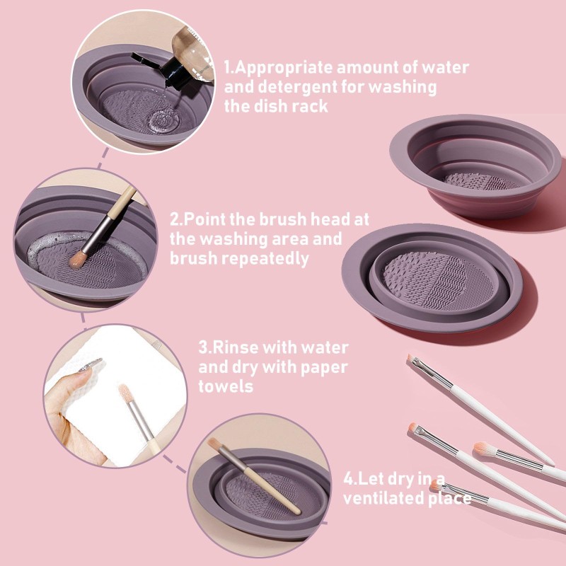 Makeup Brush Cleaner Manufacturer - Portable Silicone Reusable Deep Cleaning Bowl
