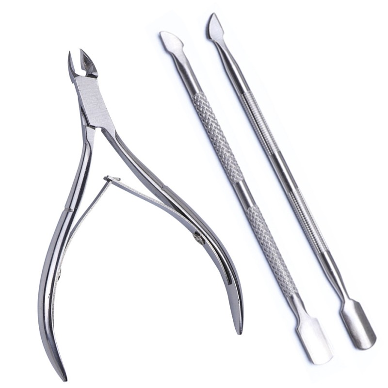 Cuticle Tool Set Manufacturer - 3-Piece Spoon Pusher Clipper Nipper Manicure Kit