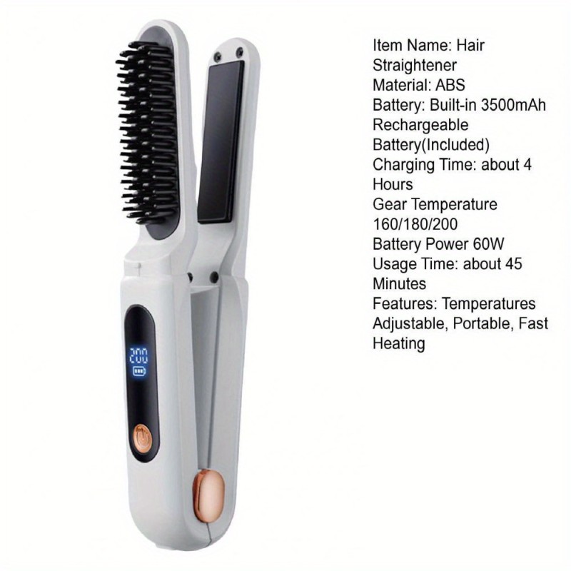 2-in-1 Hair Straightener - Cordless Portable Comb Manufacturer