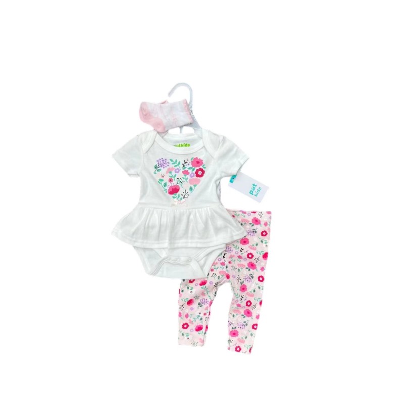 Baby Clothing Set - 3 Piece Cotton Jumpsuit