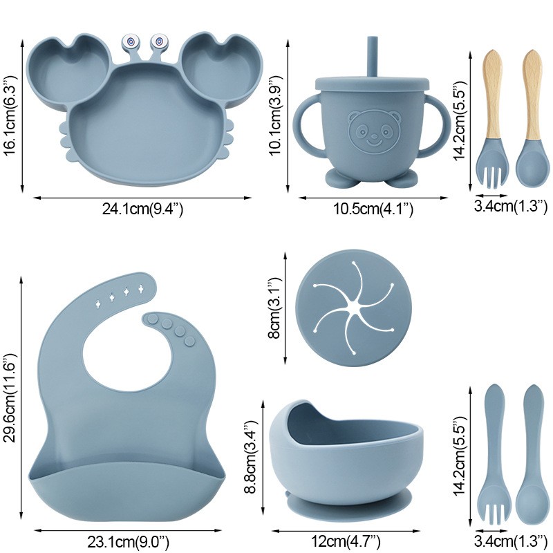 Silicone Plate Set - 9pc Integrated Design