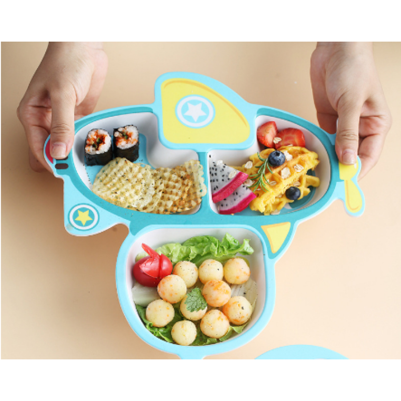 Bamboo Dinnerware Set - Cartoon Animal Design