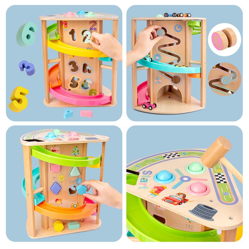 Car Track Toy - Rotating Slide Game