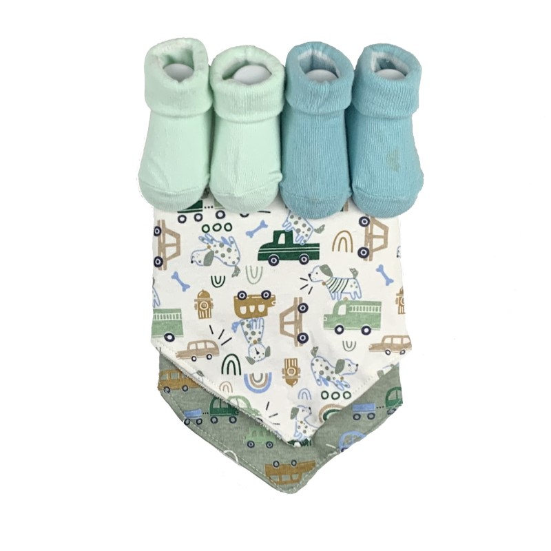 Boys Bib Set - 6pc Bandana Combo Factory