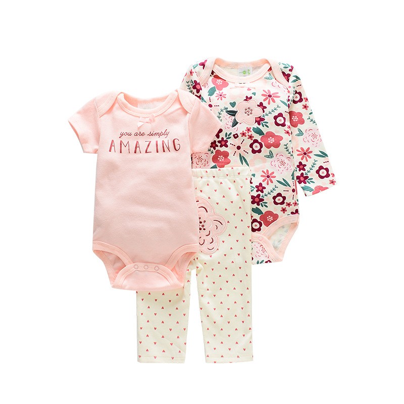 Baby Romper Set - Short-sleeved Cotton