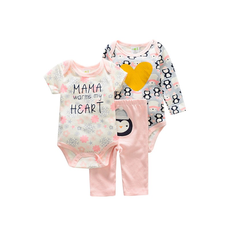Baby Romper Set - Short-sleeved Cotton