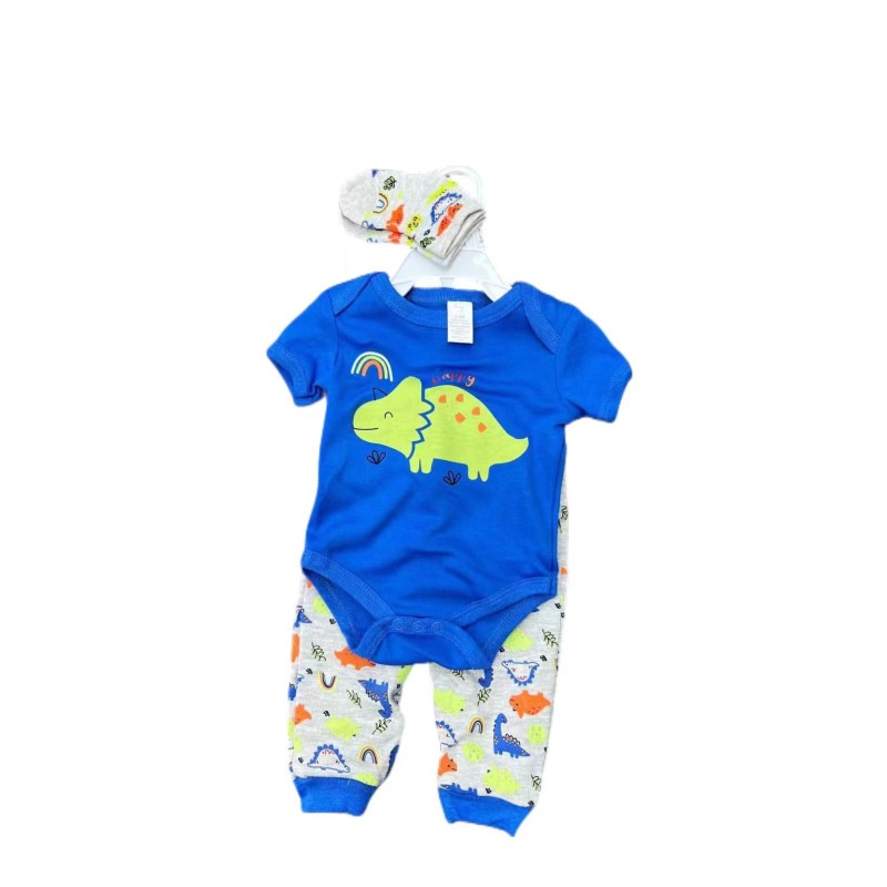 Baby Clothing Set - 3 Piece Cotton Jumpsuit