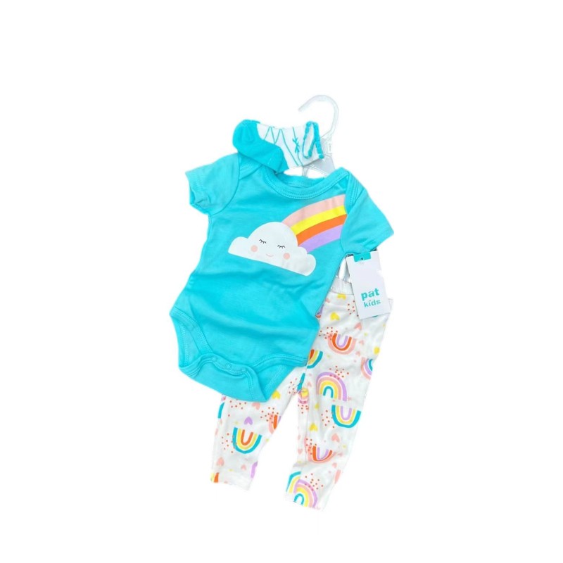 Baby Clothing Set - 3 Piece Cotton Jumpsuit