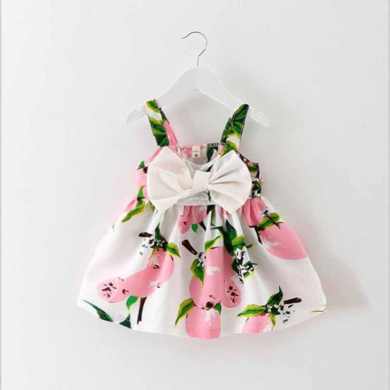 Girls Dress - Chiffon Print Bow
