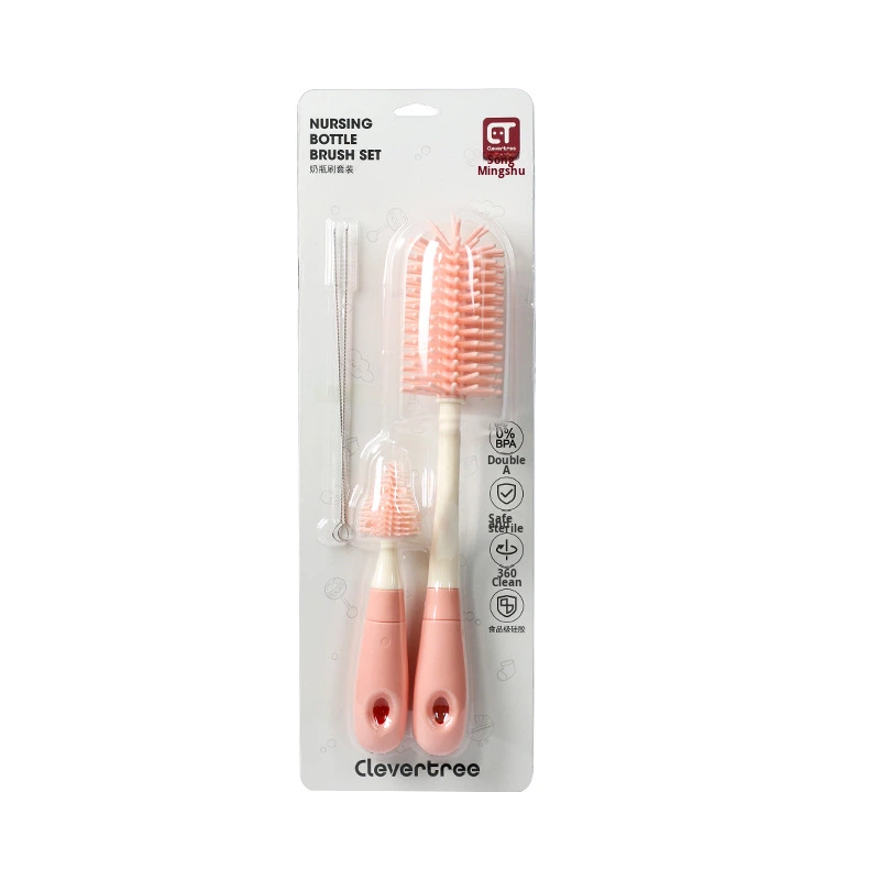 Baby Bottle Brush - 3pc Silicone Set