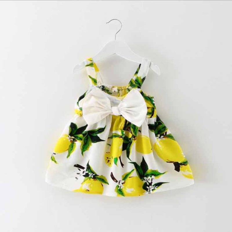 Girls Dress - Chiffon Print Bow