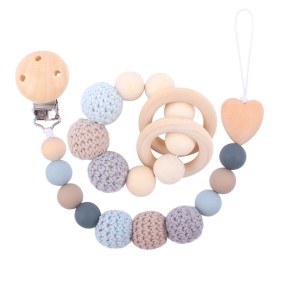 Wood Pacifier Chain - 2pc Teether Set