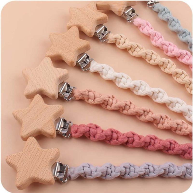 Pacifier Clip - Handmade Woven Cotton