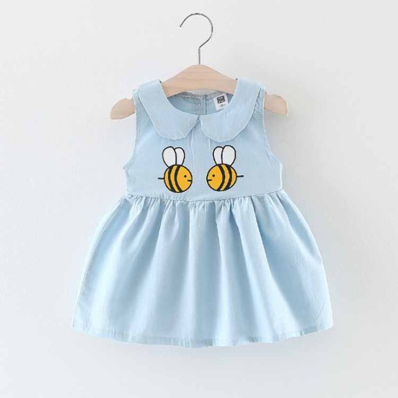Baby Girl Romper - Linen Sling Skirt