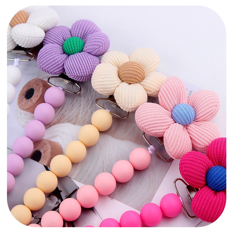 Pacifier Holder - Silicone Flower Design