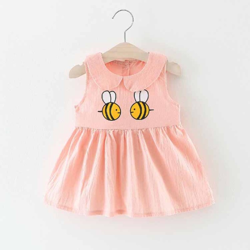 Baby Girl Romper - Linen Sling Skirt