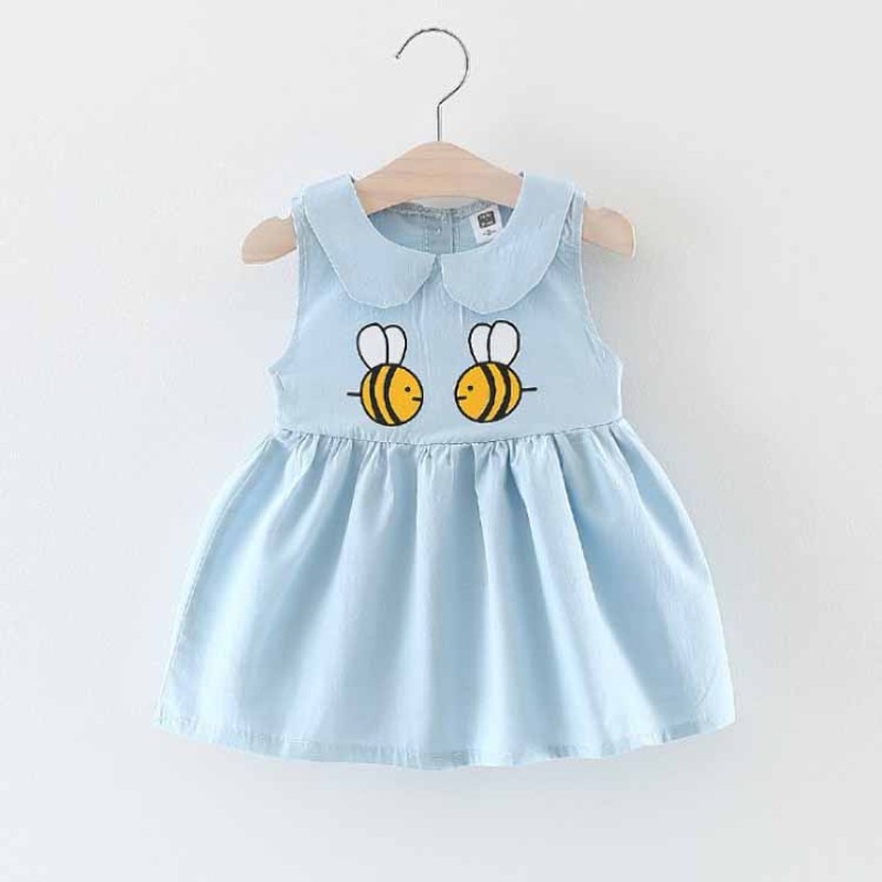 Baby Girl Romper - Linen Sling Skirt