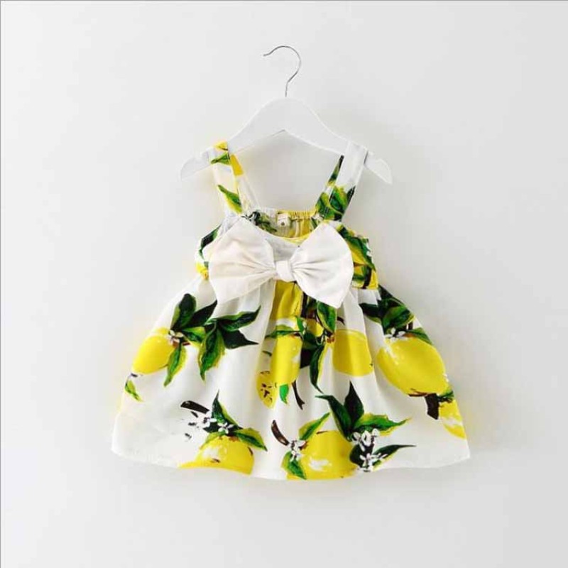Girls Dress - Chiffon Print Bow