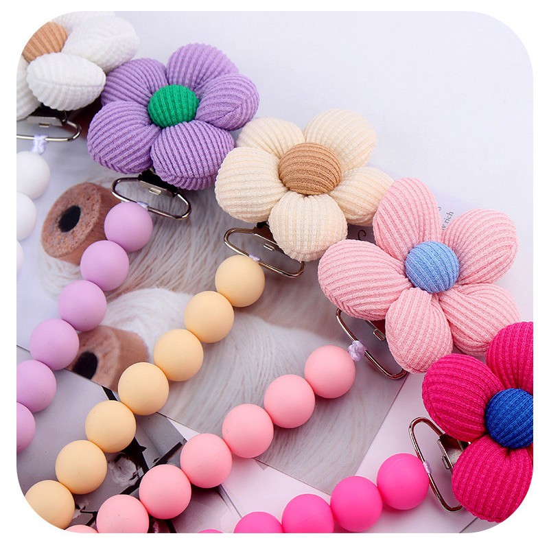 Pacifier Holder - Silicone Flower Design