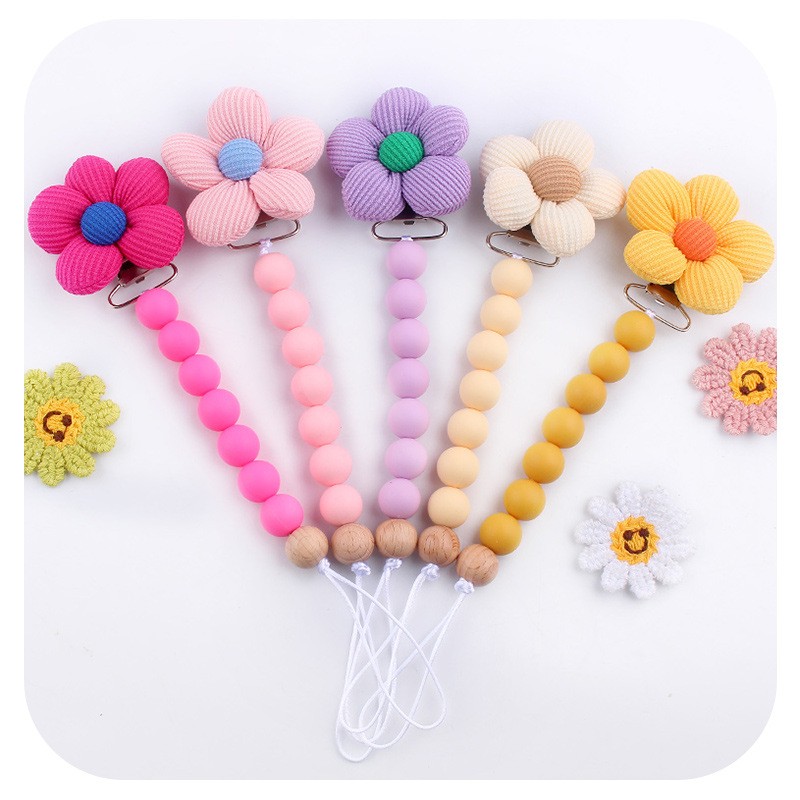 Pacifier Holder - Silicone Flower Design