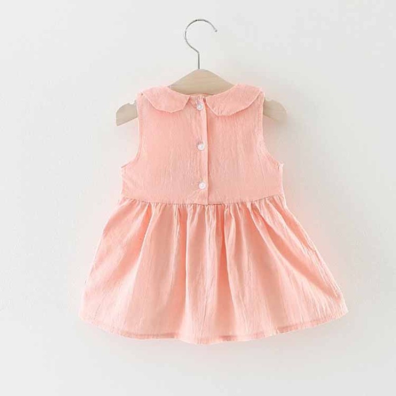 Baby Girl Romper - Linen Sling Skirt