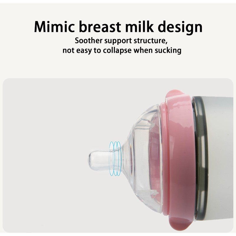 Silicone Baby Bottle - Wide Mouth Easy Clean