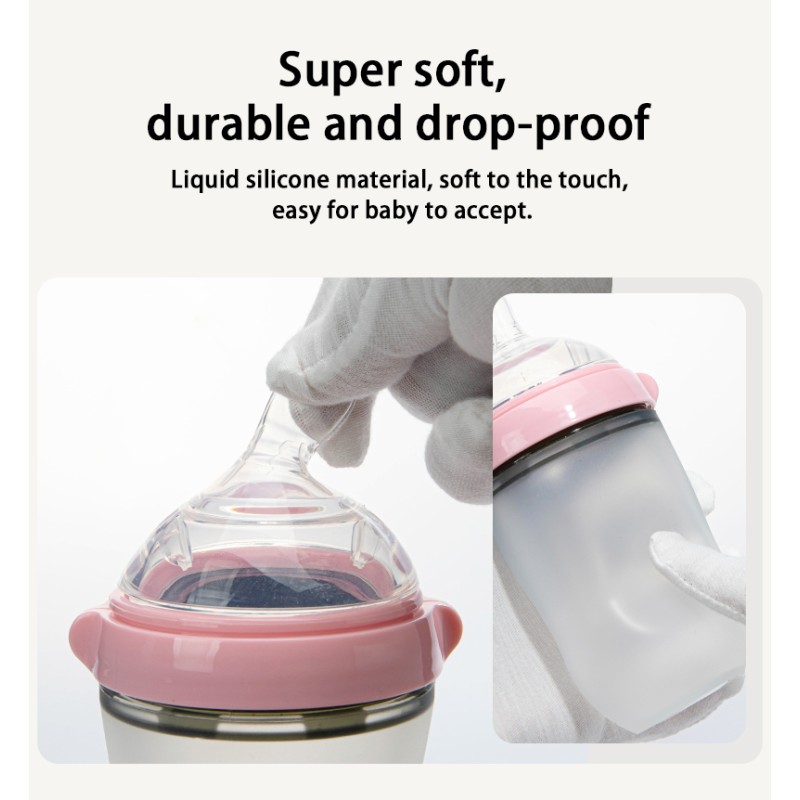 Silicone Baby Bottle - Wide Mouth Easy Clean