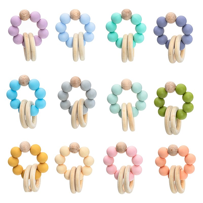 Wooden Baby Teether - BPA Free Ring Design