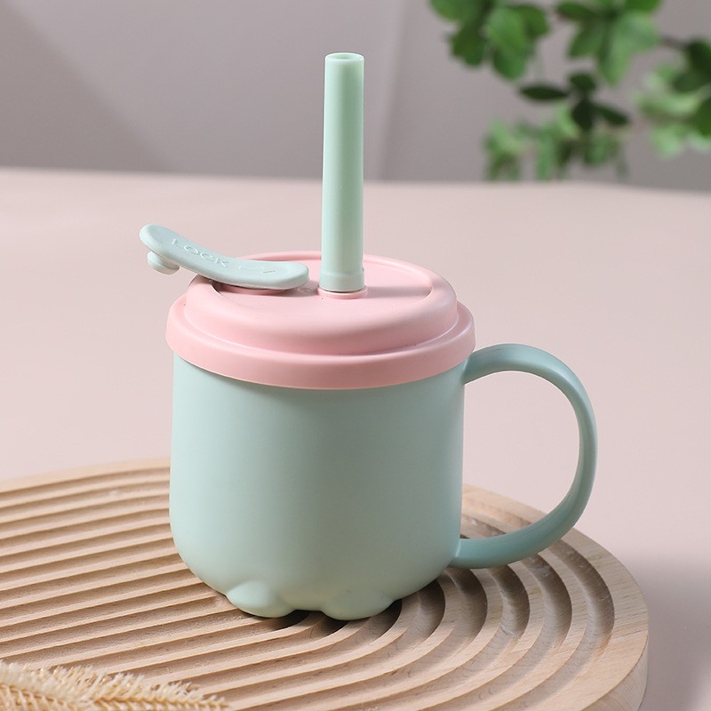 Baby Silicone Cup - Reusable with Straw