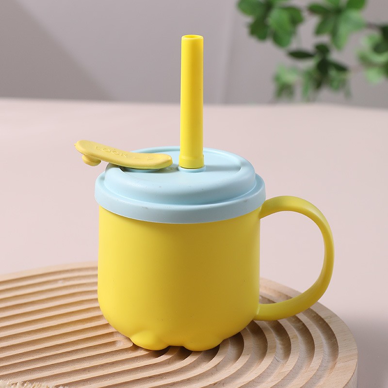 Baby Silicone Cup - Reusable with Straw