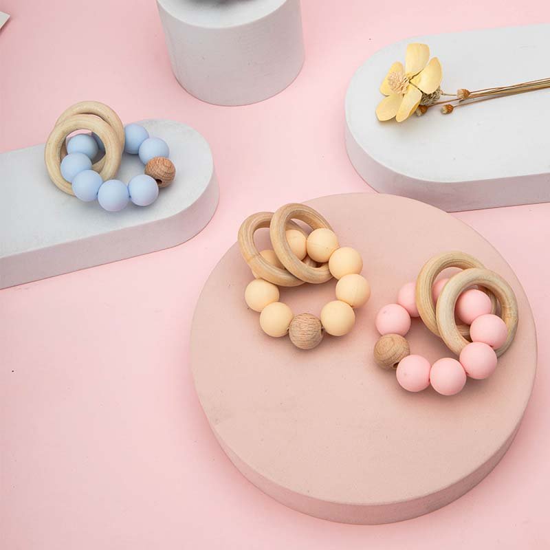 Wooden Baby Teether - BPA Free Ring Design