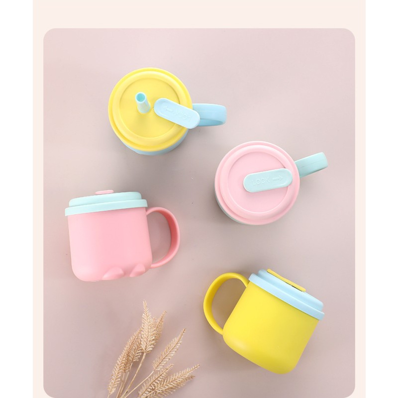 Baby Silicone Cup - Reusable with Straw