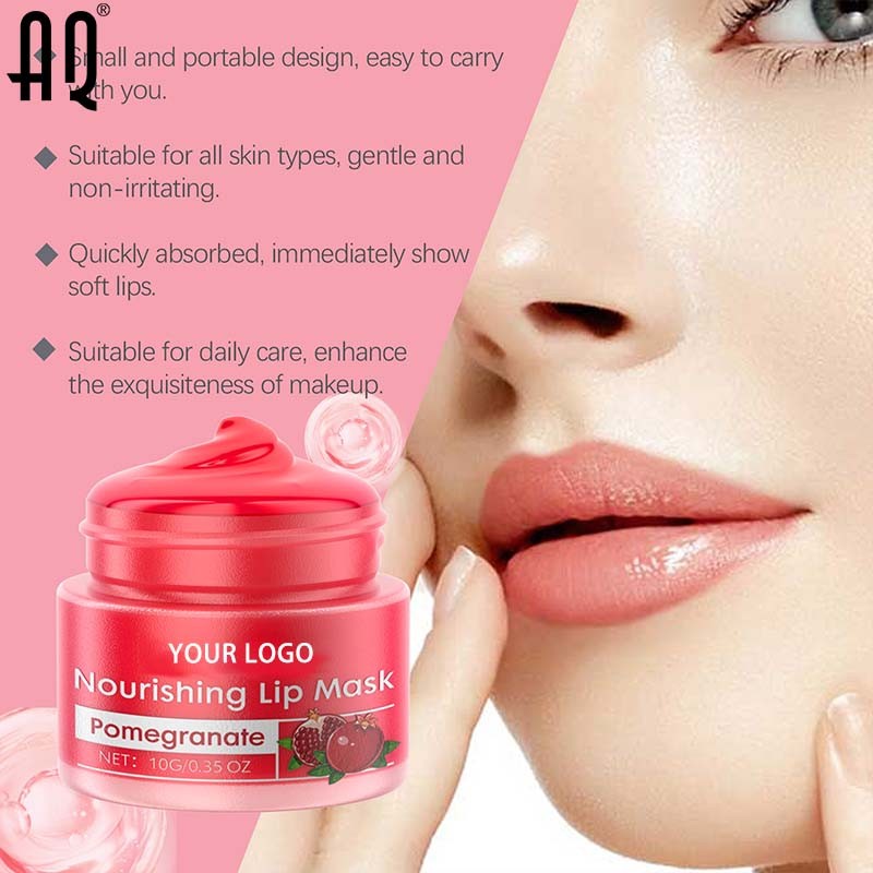 Lip Cream Mask Manufacturer - Private Label Organic Red Pomegranate 10g Moisturizing Nourishing Crystal Oil