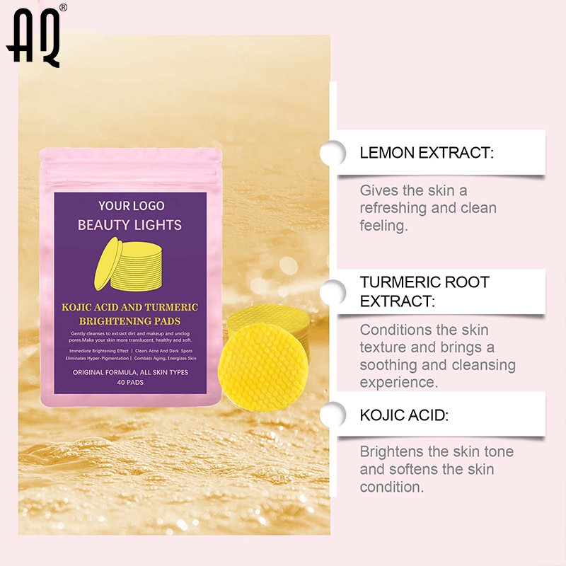 Cleansing Pads Manufacturer - Private Label Facial Exfoliation Whitening Turmeric Kojic Acid 40 Tablets