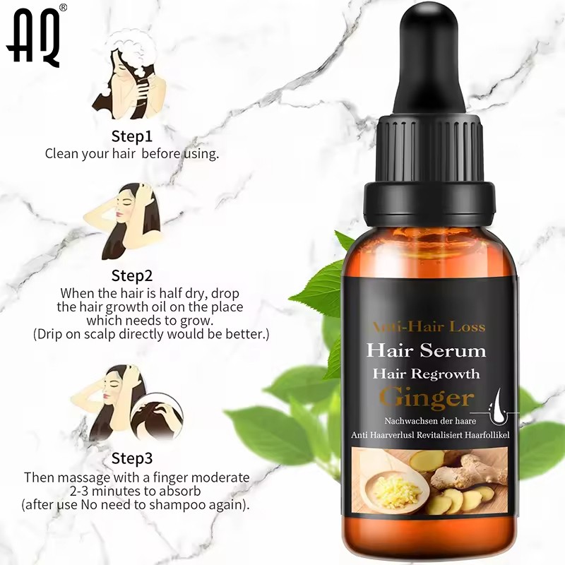 Scalp Massage Oil Manufacturer - PrivateLabel Ginger Enhances Hair Elasticity Repairs Follicles Treats Hair Loss