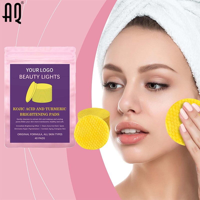 Cleansing Pads Manufacturer - Customized Facial Exfoliation Whitening Turmeric Kojic Acid 40 Tablets Pads