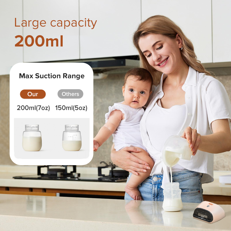 Wearable Breast Pump Manufacturer - New Design Hands Free 200ML Double Silicone Electric