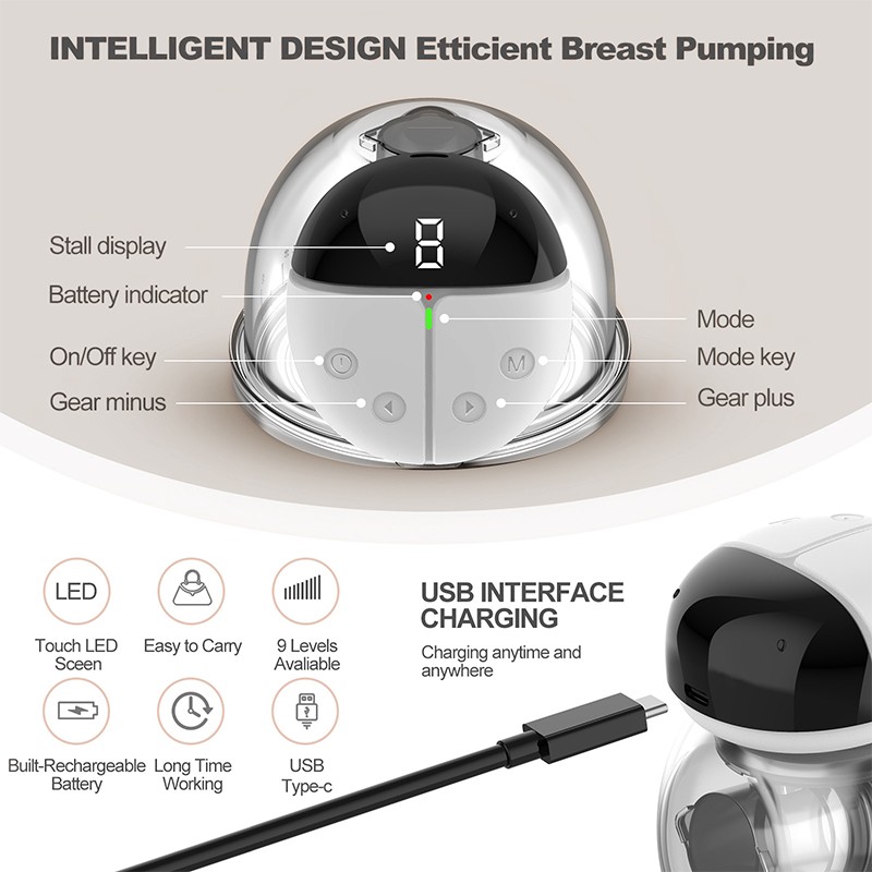 Wearable Breast Pump Manufacturer - New Arrival Hands Free Hospital Grade Electric BPA-Free