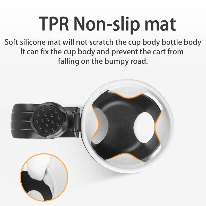 Stroller Cup Holder - ABS Black Buggy Holder