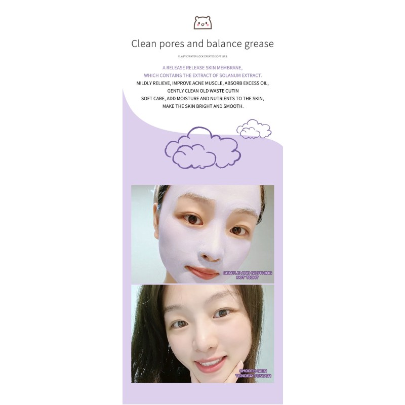 Green Tea Solid Mask Deep Cleansing Applicator Mud Mask English Version Stick Mask Eggplant Beauty & Personal Care Product